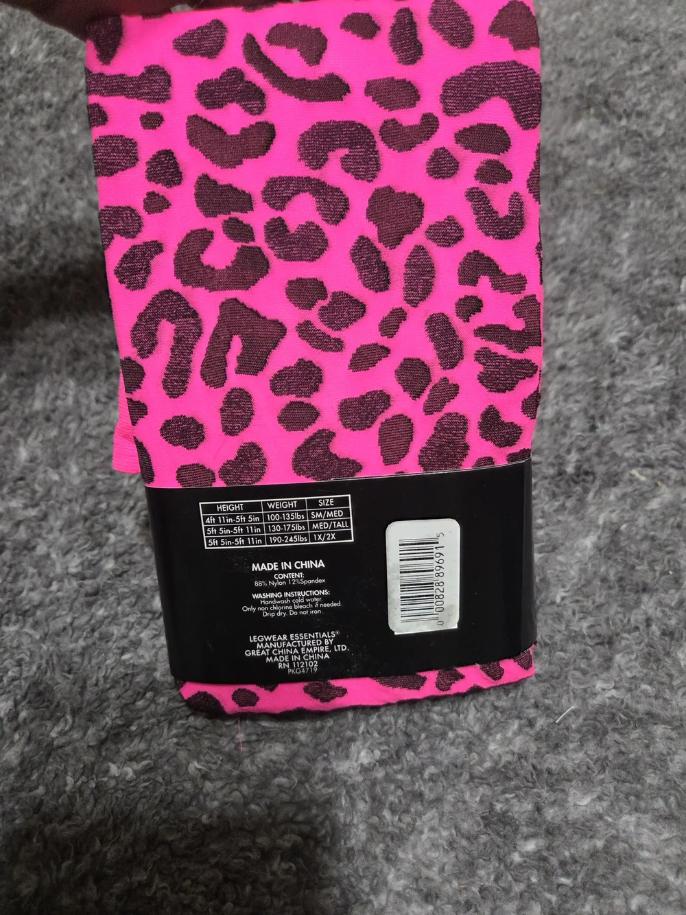 Women's Plus Hot Pink Leopard Print Tights